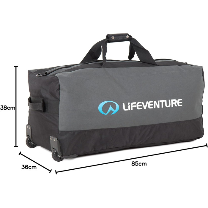Дорожня сумка Lifeventure Expedition 120 л з колесами, міцна, складана, сіра