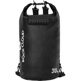 Водонепроникний мішок Dry Bag 30 л для каякінгу, рафтингу, човна, пляжу, серфінгу, купання, каное, кемпінгу, риболовлі, лиж, чорний
