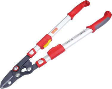Секатор для гілок WOLF Garten Amboss Premium Plus POWER CUT, червоний/сірий, довжина 650-900 мм