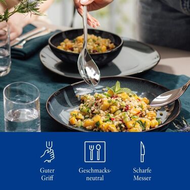 Villeroy & Boch Oscar набір столових приборів 68 предметів для 12 осіб, нержавіюча сталь, можна мити в посудомийній машині, ложки, виделки, ножі, столовий набір