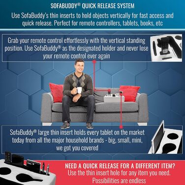 Стійкий підсклянник для дивану Sofa-Buddy, великий шкіряний білий, підставка для чашок, аксесуар для дивану