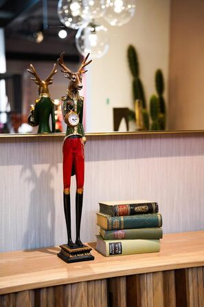 Декоративний настільний годинник Kare Design у вигляді собаки Gentleman Deer, багатокольоровий, 65x13x11 см