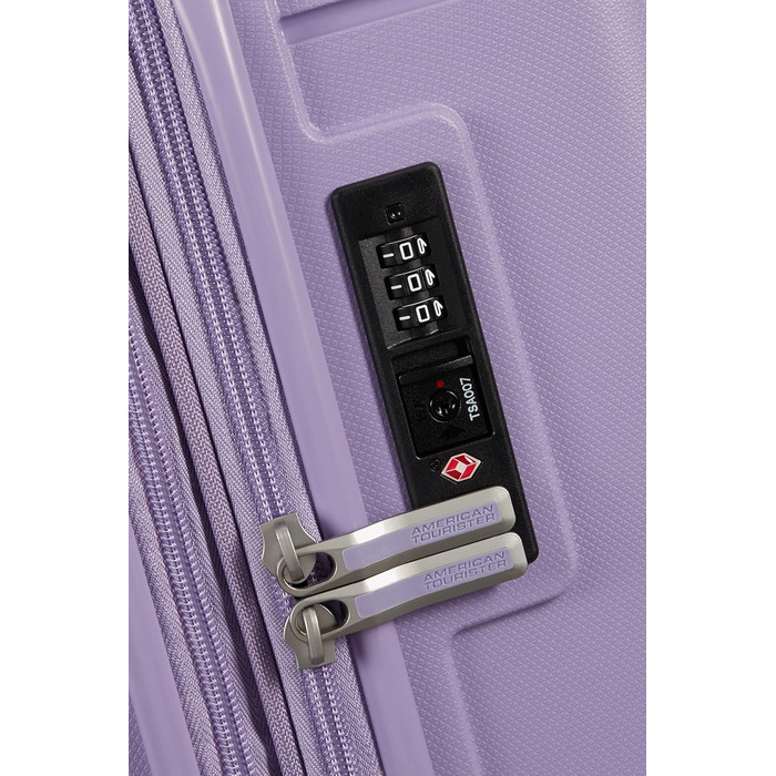 Валіза American Tourister Sunside Spinner L, розширювана, чорна та лавандова, 77 см, 118 л, поліпропілен