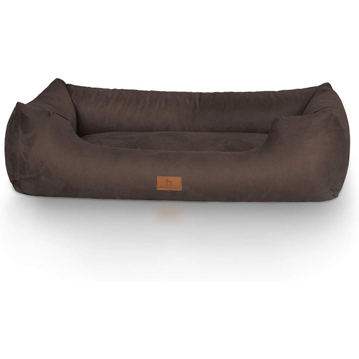 Лежак для собак Knuffelwuff Dreamline XXL велюр 120x85 см коричневий, знімний чохол, легкий у догляді, для великих, середніх і малих собак
