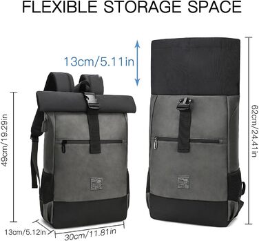 Рюкзак EverVanz Rolltop для ноутбука 17