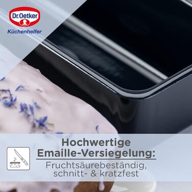 Форма для випікання хліба та кексів Dr. Oetker 30 см, емальована, міцна, стійка до подряпин, синя, для соковитої випічки