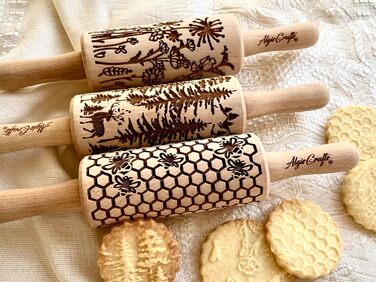 Дитячий набір з 3-х качалок з візерунком для тіста та кераміки WILD Algis Crafts