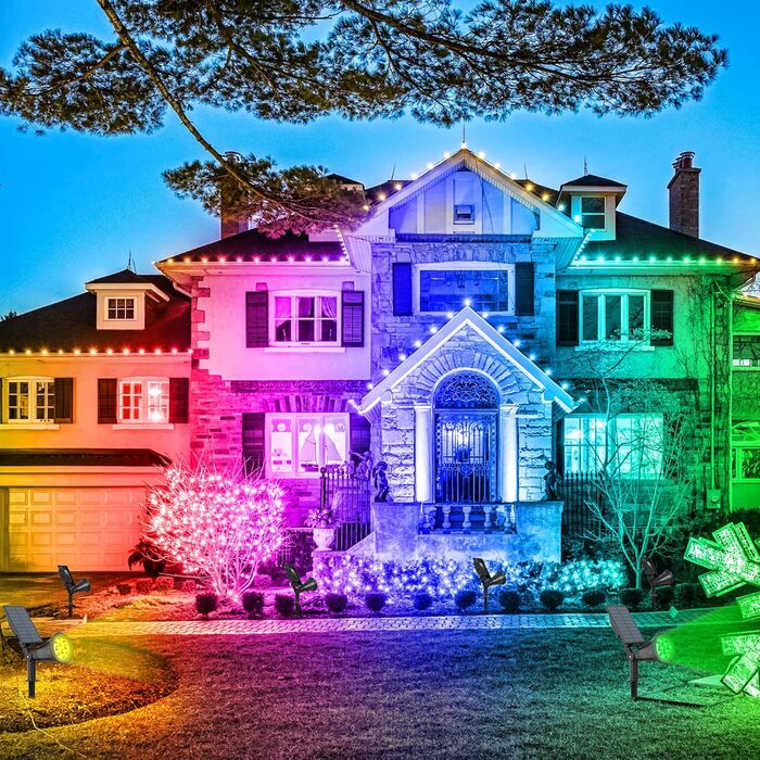 Світлодіодні сонячні прожектори T-SUN, 2 шт., 4 LED, садові світильники для газону, доріжок і тераси, холодне біле світло 6000K, 2 режими освітлення, зовнішнє безпечне освітлення