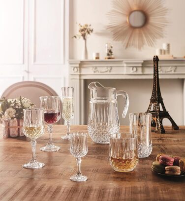 Келихи для вина Cristal d'Arques Paris Longchamp 170 мл, 6 шт, із Кварксу, підвищена міцність, прозорість та блиск, посилена упаковка