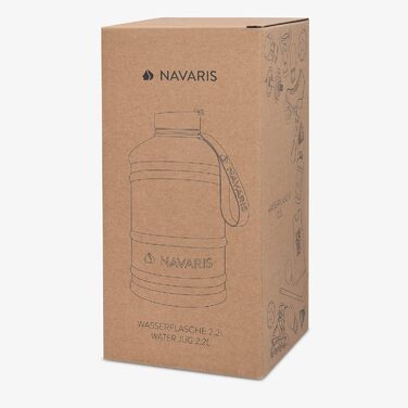 Navaris Фітнес пляшка для води 2,2 л з нержавіючої сталі, спорт пляшка XXL для тренувань, BPA Free, бордова