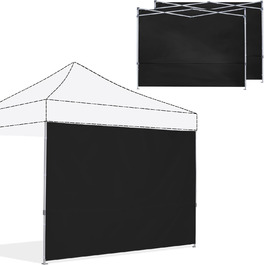 Бічна стінка для тенту ABCCANOPY SunWall 3x3 м, 3 шт, чорна, тільки бокова панель