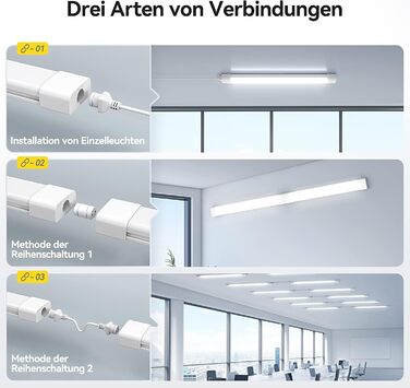 Світильник для вологих приміщень Anten LED 120 см, 36 Вт, 6000K, 4000 Лм, IP65, водонепроникний, для гаража, підвалу, офісу