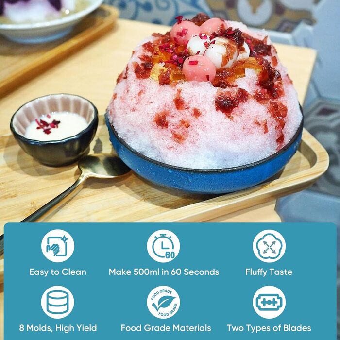 Льододробарка для міксера KitchenAid, насадка-терка для льоду з 8 формами, змінні леза, шейкер для слаші, аксесуар для KitchenAid