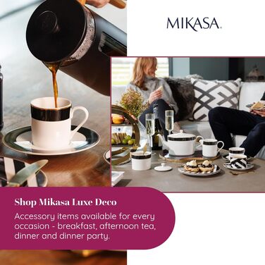 Набір фарфорових цукорниці та молочника MIKASA Luxe Deco, 245 мл, з кришками, у подарунковій коробці, можна мити в посудомийній машині
