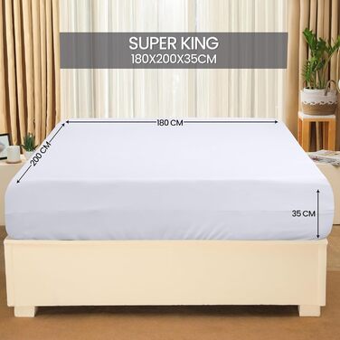 Комплект з 6 натяжних простирадл Utopia Bedding 180x200 см, білі, мікрофібра, глибока кишеня 35 см