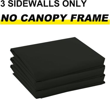 Бічна стінка для тенту ABCCANOPY SunWall 3x3 м, 3 шт, чорна, тільки бокова панель