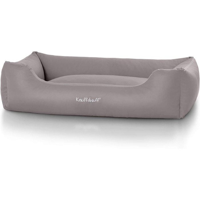Лежак для собак Knuffelwuff Sidney XXL 120x85 см, сірий, знімний чохол, еко-шкіра, легкий догляд, для великих і малих собак