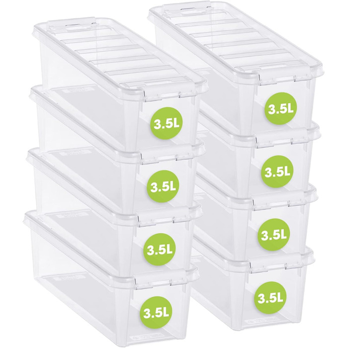 Набір із 10 контейнерів SmartStore Classic 2 л з кришкою, харчовий пластик, міцні кути, прозорі, 21x17x11 см, для зберігання продуктів, штабельовані, гарантія 10 років
