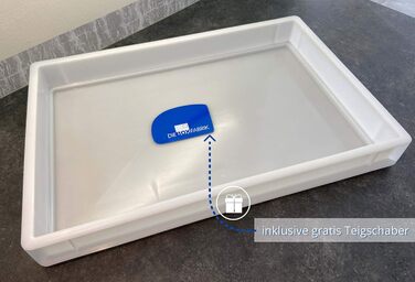 Контейнер для піци з кришкою 60x40x7,6 см, пластикова ємність для зберігання тіста, стелажний ящик, ферментаційна та тістова коробка (набір 4 шт. з кришками)