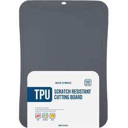 Гнучка кухонна обробна дошка Blue Ginkgo з TPU, середня, темно-сіра, виготовлена в Кореї, стійка до порізів і довговічна