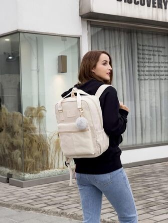 Міський рюкзак Makukke з корду для жінок і чоловіків, антикрадійський, стильний повсякденний рюкзак для школи та міста