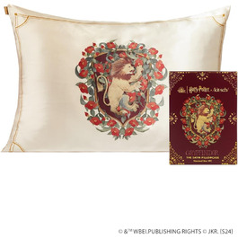 Сатиновий наволочка Kitsch Harry Potter на блискавці, м'якша за шовк, для волосся та шкіри, стандартний розмір, машинне прання, не мнеться