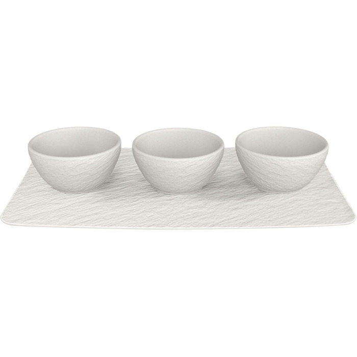 Набір соусників Villeroy & Boch Manufacture Rock blanc, 4 шт., преміум порцеляна, білий, для соусів і закусок, можна мити в посудомийній машині