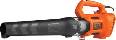 Акумуляторний садовий пилосос та повітродув BLACK+DECKER, електроаксіальний, 1850 Вт, швидкість 190 км/год, об'єм 765 м³/год, інтегрований скребок для листя
