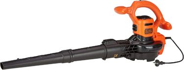 Black+Decker 3-в-1 електричний пилосос для листя BEBLV260, 2600 Вт, із подрібнювачем, швидкість повітря 315 км/год, мішок 40 л, ремінь, для терас, доріжок, під'їздів
