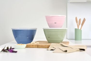 Набір мисок Emsa Prep&Bake 3 шт: 1,7/2,75/4,15 л, пластик, із кришками, нековзка основа, для змішування, можна мити в посудомийці, штабельовані