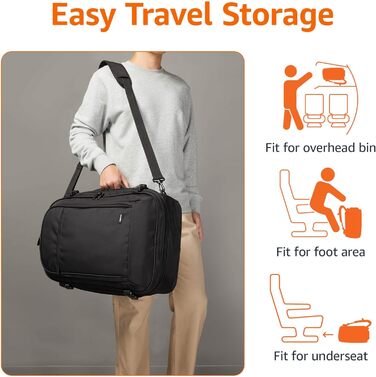 Рюкзак Amazon Basics 40 л для подорожей, ручна поклажа, відділення для ноутбука 17