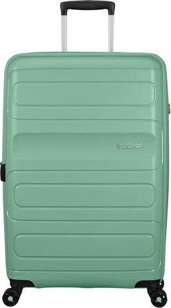 Валіза American Tourister Sunside Spinner 55 см, 35 л, чорна, розширювана, 77-118 л, мінерально-зелена
