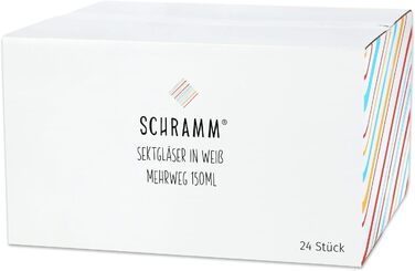 Набір багаторазових бокалів для шампанського Schramm, 24 шт, 150 мл, білі келихи з ніжкою, пластик