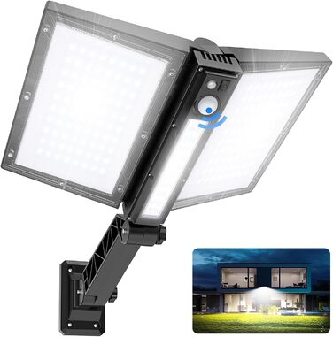 Вуличний LED-світильник з датчиком руху, 200 Вт, 180 LED, сонячна панель, 6500K, з пультом, для саду, готелю, двору, гаража, 1 шт.