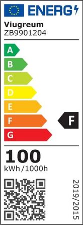 Світлодіодний прожектор Viugreum 100W, 24000Лм, IP65, холодне світло 6500K, для вулиці, гаража, двору, з кабелем 50см, 10 шт.