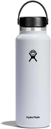 Термос-пляшка HYDRO FLASK 1180 мл з нержавіючої сталі, біла, ізольована, спортивна, з герметичною кришкою та ручкою, підходить для посудомийної машини