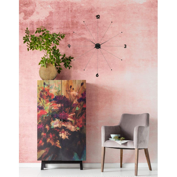 Настінний годинник Kare Design Like Umbrella, чорний, 100 см, сучасний мінімалізм, алюмінієва рама, круглий, без батарейки