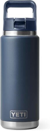 Термобутилка YETI Rambler з трубочкою, вакуумна, нержавіюча сталь, 769 мл, синя