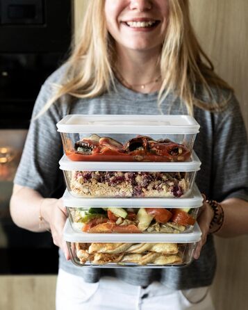Набір скляних форм Pyrex Cook & Freeze з герметичними кришками (0,8 л, 1,5 л, 2,6 л, 4 л), для заморожування, без BPA
