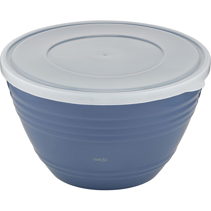 Миска для змішування Emsa Prep&Bake 4,15 л з кришкою, пластикова, для зберігання в холодильнику, нековзке дно, стабільна, підходить для миття в посудомийній машині, штабельована