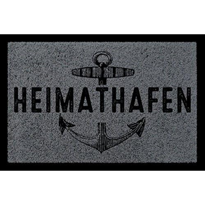 Турматте килимок для підлоги Heimathafen, морський стиль, для входу, коридору, ванної, темно-сірий