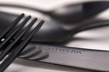 Набір столових приборів ECHTWERK Avelino Black Edition, 20 предметів, матова нержавіюча сталь 18/10, для 4 осіб, преміум-якість, для весільного столу та свят
