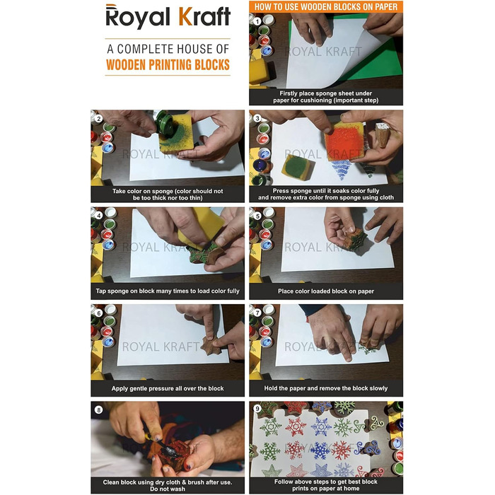 Набір дерев'яних штампів для друку Royal Kraft, 25 шт.
