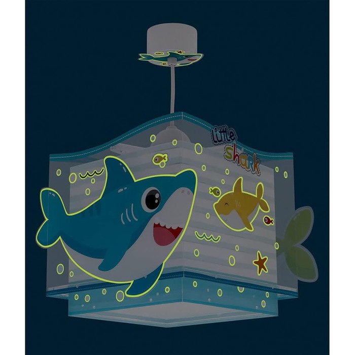 Підвісна дитяча лампа Dalber Little Shark, стельова лампа для дитячої кімнати, E27, дизайн акули, 63472