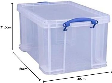 Пластиковий контейнер Really Useful Box 3 шт. по 48 л, прозорий, 60x40x31,5 см