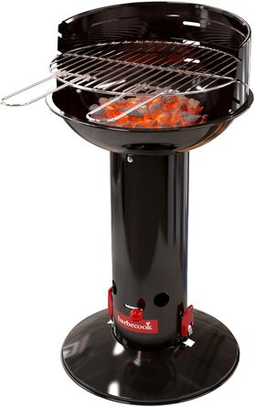 Вугільний гриль Barbecook Loewy 45 з вітрозахистом, для 6 осіб, чорний, 43x43x97 см (Ø 40 см)