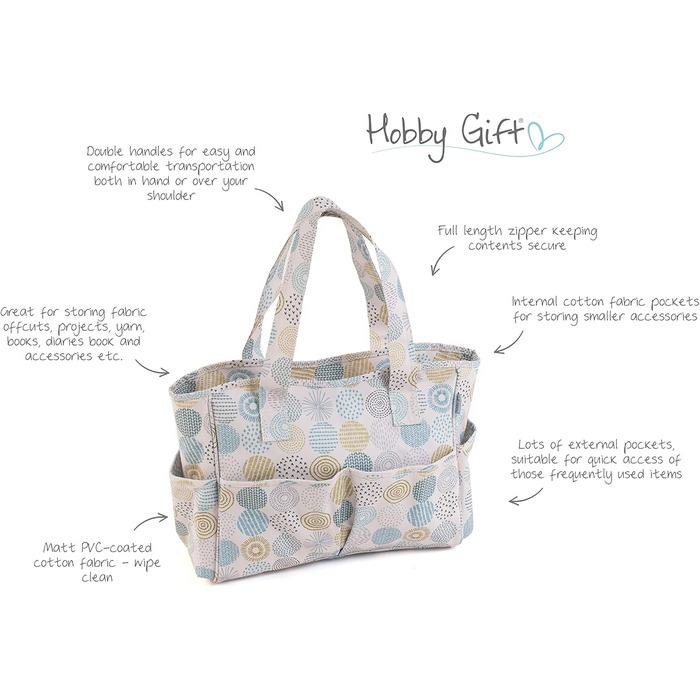 Творча сумка для рукоділля Hobby Gift, бавовна, 13x36x31 см