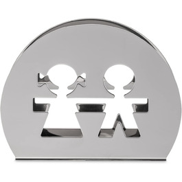 Серветниця Alessi GIROTONDO з нержавіючої сталі, 5x9,3x14 см, срібляста