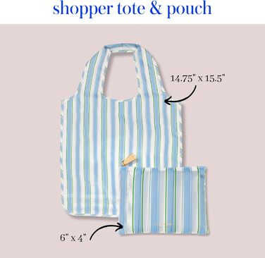 Жіноча багаторазова сумка для покупок Kate Spade New York з написом Get Carried Away, без розміру, візерунок ромашка-смуга