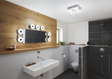 Світильник LEDVANCE Smart LED для ванної кімнати, круглий, хром, 30 см, 1200 лм, 3000-6500K, IP44, диммований, керування через Wi-Fi, додаток і голосовий асистент